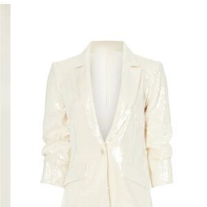 Cinq à Sept Cream Sequin Blazer